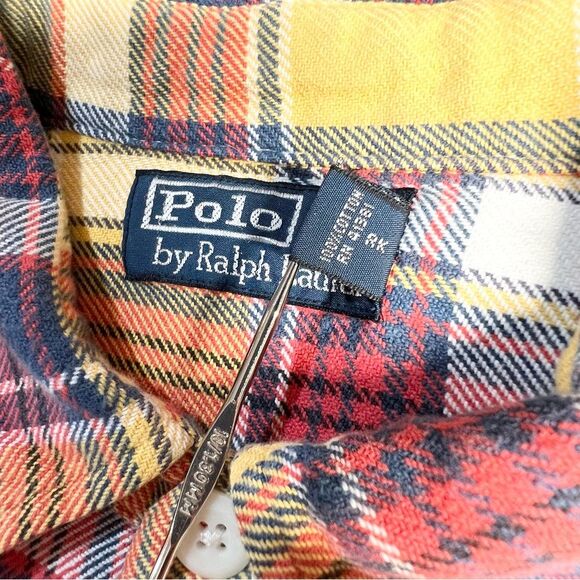 Polo by Ralph Lauren Plaid Classic 90’s Long Sleeve Button Down Flannel Large - Picture 9 of 12